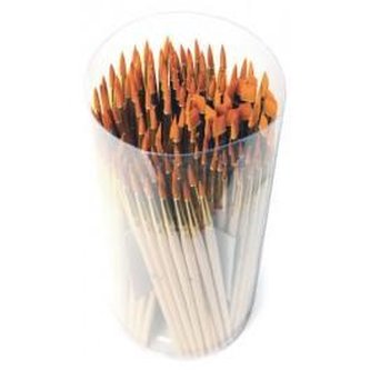 Sada syntetických štětců 144ks ploché a kulaté