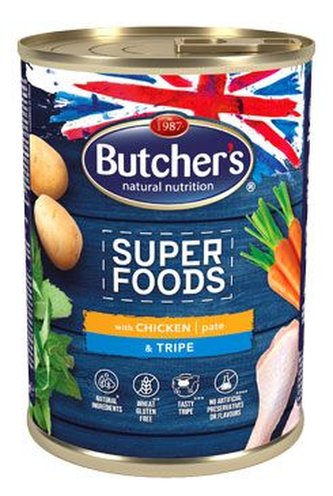 Butcher's Dog Superfood dršťky a kuřecí konz. 400g