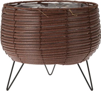 Květináč proutěný na nohách 25,5 x 23 cm hnědá