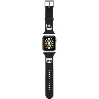 Karl Lagerfeld Karl and Choupette řemínek pro Apple Watch 42/44/45mm černý