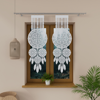 Panelová dekorační záclona LEA bílá, šířka 45 cm výška 130 cm (cena za 1 kus panelu) MyBestHome