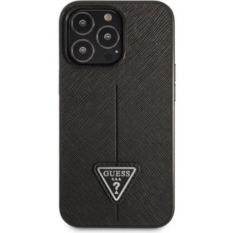 Guess PU Saffiano Triangle kryt iPhone 13 Pro Max černý