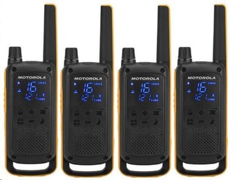 Motorola vysílačka TLKR T82 Extreme Quadpack (4 ks, dosah až 10 km), IPx4, černo/žlutá