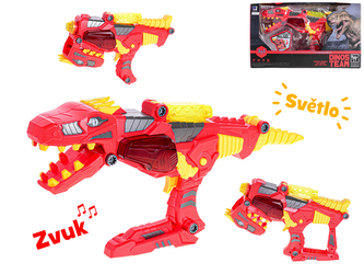 Dinosaurus/pistole 42cm šroubovací na baterie se světlem a zvukem v krabičce