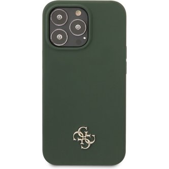 Guess 4G Silicone Metal Logo kryt iPhone 13 Pro khaki
