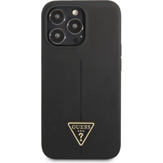 Guess Silicone Line Triangle kryt iPhone 13 Pro Max černý