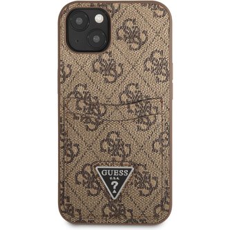 Guess 4G Saffiano Double Card kryt iPhone 13 hnědý
