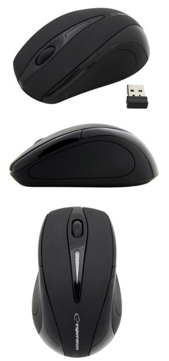 Bezdrátová myš Esperanza, 2,4GHz, černá (EM101K)