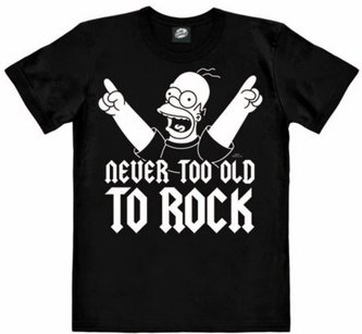 Pánské tričko The Simpsons: Homer - Never Too Old To Rock (2XL) černé