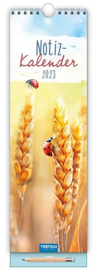 Trötsch Notizkalender mit Stift Hochformat Marienkäfer 2023