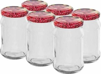 Sklenice zavařovací 300 ml 6 ks s víčkem 66 dekor