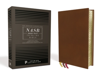 NASB, Thinline Bible, Premium Goatskin Leather, Brown, Premier Collection, Black Letter, Gauffered Edges, 2020 Text, Com