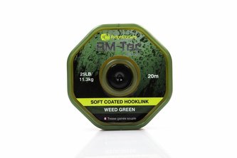 RIDGEMONKEY: Šnůra RM-Tec Soft Coated Hooklink 35lb 20m Zelená