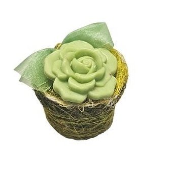 Ovis mýdlo v ozdobném košíčku - zelený