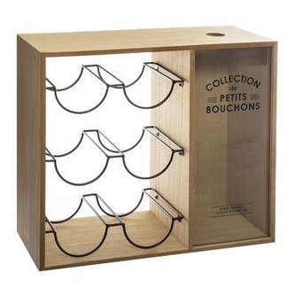 Atmosphera Stojan na víno se skříňkou na korkové špunty