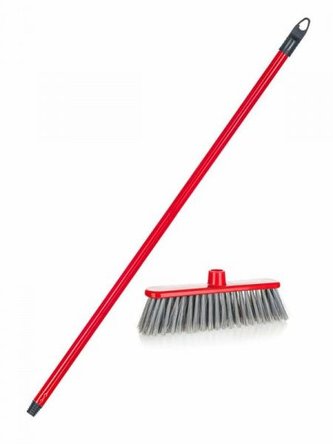 Smeták s násadou ECONOMY 30 cm s italským závitem, tyč 120 cm, červený