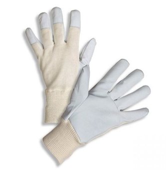 Rukavice z jemné bílé lícové kozinky - velikost 10
