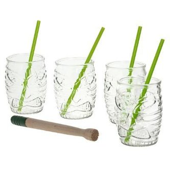 Atmosphera Koktejlové sklenice TOTEM s pilonem a brčky
