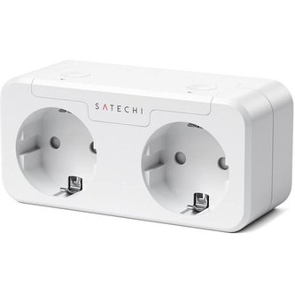 Satechi Homekit chytrá zásuvka se dvěma vstupy bílá