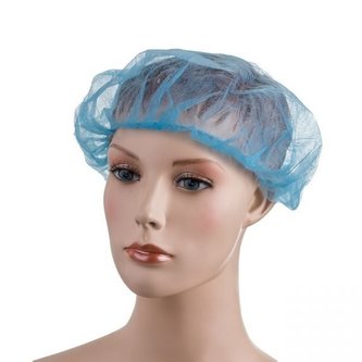 Jednorázová čepice z netkané textilie modrá 100 ks - velikost L