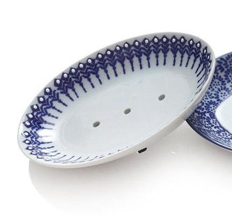 Porcelánová miska na mýdlo - varianta A (oválná, 14x10cm)