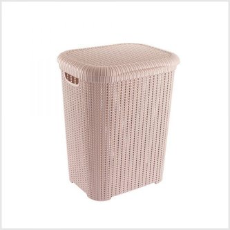 Koš na prádlo s víkem růžový
