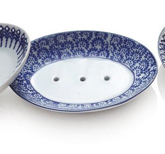 Porcelánová miska na mýdlo - varianta B (oválná, 14x10cm)