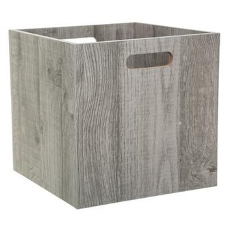 5Five® Úložný box na skladování 31 x 31 cm šedý v dekoru dřeva
