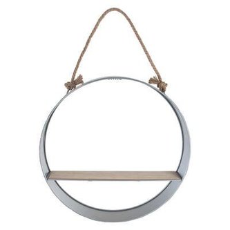 Atmosphera Závěsná kulatá police stříbrná, průměr 55 cm