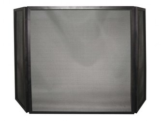 Bezpečnostní zábrana ke krbu 3-dílná, černá (výška 60cm)