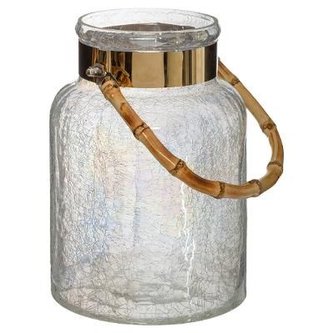 Atmosphera Skleněná dóza z děleného skla - bílá