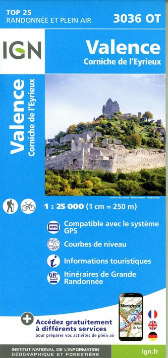 Valence Corniche de l'Eyrieux 1:25 000