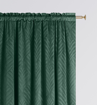 Dekorační závěs s řasící páskou LEAF TAPE tmavě zelená 140x250 cm (cena za 1 kus) MyBestHome