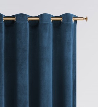 Dekorační velvet závěs s kroužky VELVETIA tmavě modrá 140x250 cm (cena za 1 kus) MyBestHome