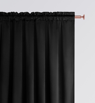 Dekorační závěs s řasící páskou VELVETIA TAPE černá 140x250 cm (cena za 1 kus) MyBestHome