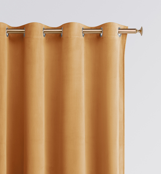Dekorační velvet závěs s kroužky VELVETIA mustard/hořčicová 140x250 cm (cena za 1 kus) MyBestHome
