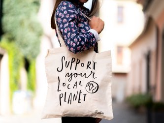 Chaukiss Plátěná taška "Support your local planet"