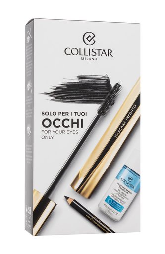 Collistar Infinito řasenka Infinito 11 ml + dvoufázový odličovač make-upu Two-phase Make-up Removing Solution 35 ml + tužka na oči Professional Eye Pencil 0,8 g Black