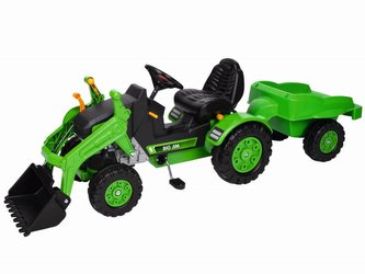 BIG Šlapací traktor JIM se lžící a vozíkem