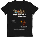 Dětské tričko Minecraft: Dungeons (7-8 let) černá bavlna