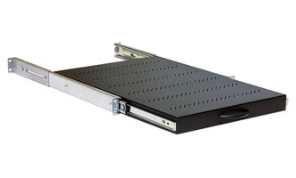 Triton Výsuvná polička 1U/650mm/ plnovýsuvná, nosnost 45kg, černá Triton Výsuvná polička 1U/650mm/ plnovýsuvná, nosnost 45kg, černá