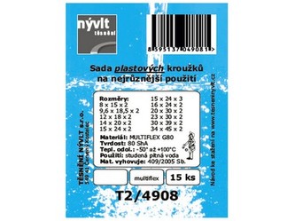 těsnění koužky MULTIFLEX G80 PH sada 15díl. T2/4908 těsnění koužky MULTIFLEX G80 PH sada 15díl. T2/4908