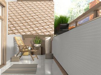 Balkonová ratanová zástěna MALMO, béžová, výška 100 cm šířka 500 cm MyBestHome