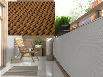 Balkonová ratanová zástěna MALMO, světle hnědá, výška 100 cm šířka 300 cm MyBestHome