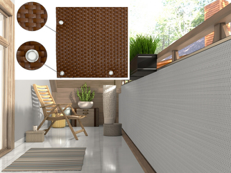 Balkonová ratanová zástěna s očky MALMO, světle hnědá, výška 100 cm šířka 500 cm MyBestHome