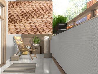 Balkonová ratanová zástěna MALMO, béžová/hnědá, výška 100 cm šířka 500 cm MyBestHome