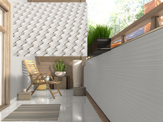 Balkonová ratanová zástěna MALMO, bílá, výška 100 cm šířka 500 cm MyBestHome