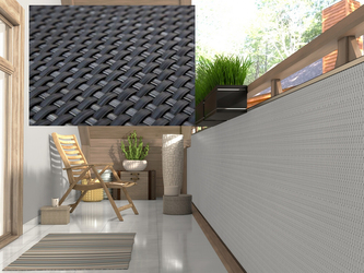 Balkonová ratanová zástěna MALMO, tmavě šedá, výška 100 cm šířka 300 cm MyBestHome