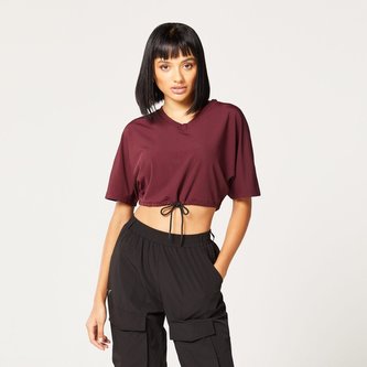 Dámské tričko Code Crop V Neck Red - SQUATWOLF - Velikost: M