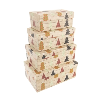 Dárková krabice STROMEK 4 ks